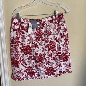Ann Taylor floral linen skirt